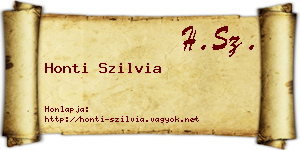 Honti Szilvia névjegykártya